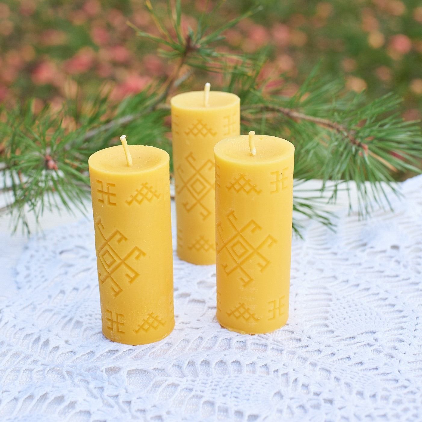 Beeswax Pillar Candle "AKA"